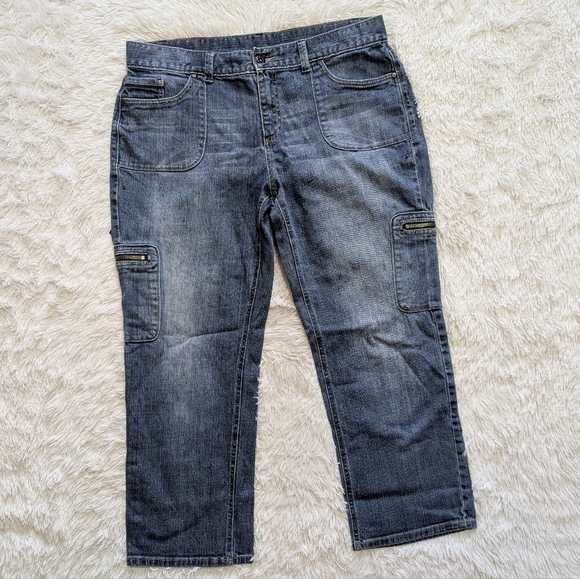 Simply Vera Vera Wang Denim - Y2K Simply Vera Vera Wang Blue Cargo Jeans Size 14